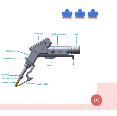 قیمت خوب 2000W لنز فولاد ضد زنگ ماشین جوشکاری دستی الکتریکی با شعاع جوشکاری قابل تنظیم 0 ~ 5MM آنلاین